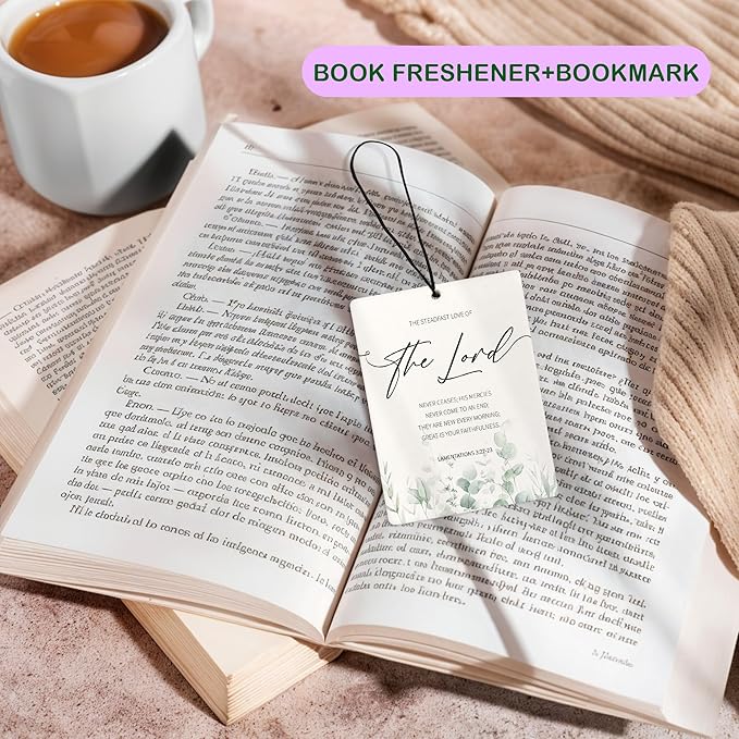 Green Eucalyptus Christian Car Air Freshener, Botanical Bible Verses Air Freshener Hanging 3 Pcs for Cars Closet Drawer or Books, Religious Christian God Car Accessories Mirror Decor for Women