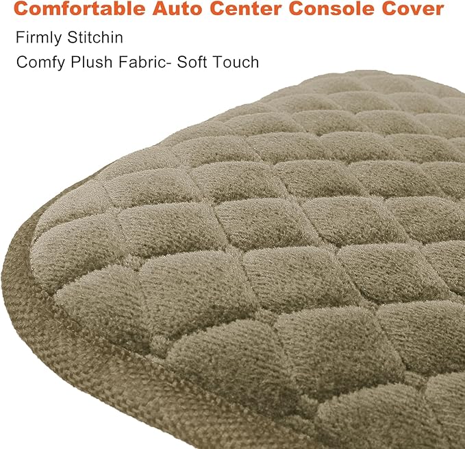 surpassme Car Center Console Pad Protector, Comfortable Car Armrest Seat Box Cover/Cushion Universal for Car/SUV Cushion Accessories(Kahki)