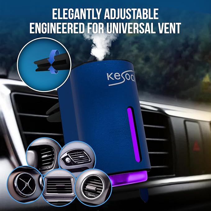 Smart Car Air Freshener: Revolutionary Smart Car Diffuser Vent Clip with 3 Exclusive 10 ml Fragrances (Blue (Fresh Essence Collection))