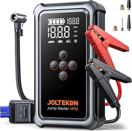 Jump Starter with Air Compressor, 5000A Portable Car Battery Jumper Starter(All Gas/10L Diesel) with 150PSI Auto-Shutoff Tire Inflator, 12V Lithium Jump Box for Car Battery Portable