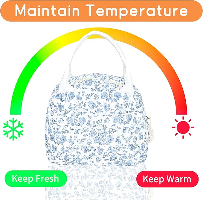 Lunch Bag for Women Insulated Lunch Box Cute Corduroy Lunch Tote Bags Reusable Large Capacity Cooler Bag for Travel Work Picnic