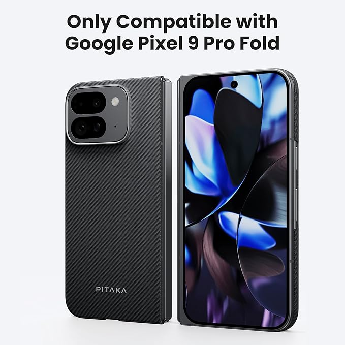 pitaka for Pixel 9 Pro Fold Case, Slim & Light Case for Pixel 9 Pro Fold with a Caseless Touch Feeling, 600D Aramid Fiber Made