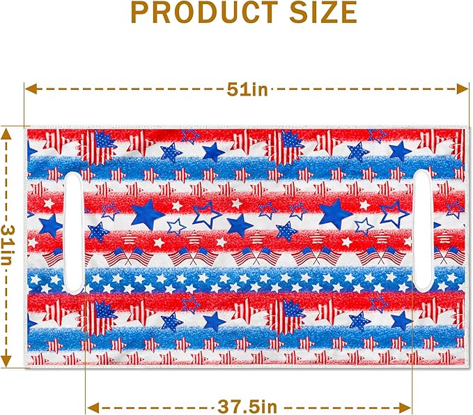 YOKYHOM American Flag Golf Cart Seat Covers for 2/4-Seater, Patriotic USA Seat Towel Blanket Keeps Seats Cool & Clean for Summer, Microfiber Fits EZGO, Club Car, Yamaha, 51"x31"
