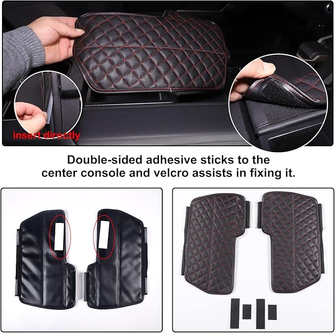 Car Leather Center Console Protector Cover Compatible with Toyota Tundra/Sequoia 2022-2026, Center Console Armrest Seat Box Cover Cushion Lid Protector Pad Waterproof Anti-Scratch Interior Accessories