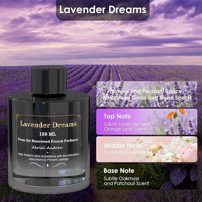 Car Air Freshener Refill — French-Inspired Fragrance for a Healthier Driving Experience(Lavender)