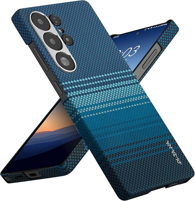 pitaka for S25 Ultra Case 6.9 Inch, Compatible with MagSafe, Slim & Light Samsung Galaxy S25 Ultra Case, 1500D Aramid Fiber Made [Tactile Woven - Moonrise]