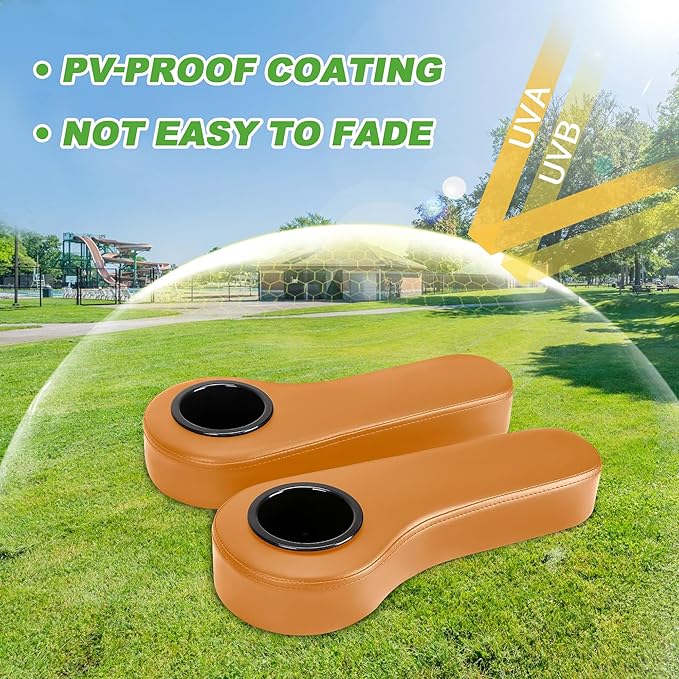 10L0L Golf Cart Rear Seat Kit Arm Rest Set with Cup Holder for Yamaha EZGO Club Car Golf Cart UV-Proof Coating Long Lasting, No Drilling Kits Include