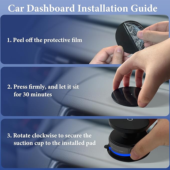Upgraded Vacuum Suction Magnetic Car Phone Holder for Mag Safe, 360° Adjustable Suction Cup Phone Mount [Ultra-Strong Suction & Magnet], Compatible with i Phone 17 Pro Max / Smooth Surfaces