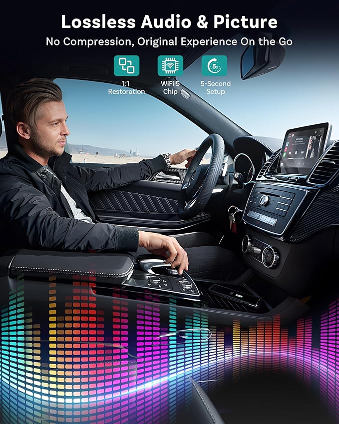 OTTOCAST Mini Nova Wireless CarPlay Adapter Convert Wired to Wireless CarPlay Fast Auto Connect, Plug & Play 2 in 1 Mini Dongle for Factory Wired CarPlay/Android Auto Cars