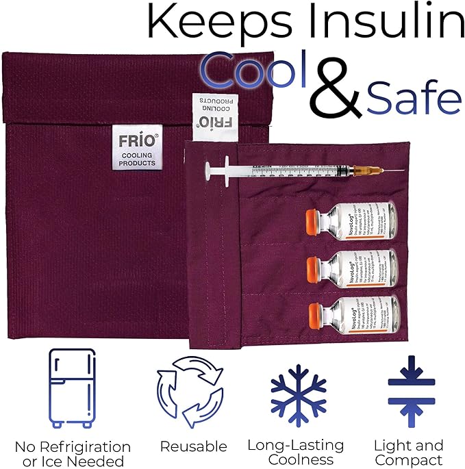 FRIO Cooling Wallet - Insulin Cooler for 45+ Hours of Stress Free On The Go - Burgundy - Small