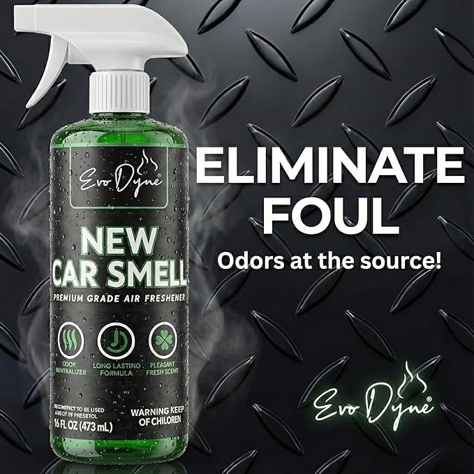 New Car Smell Spray (16oz) – Long Lasting Air Freshener for Cars, Eliminates Odors, Fresh New Car Scent Like Dealership Finish, Made in USA