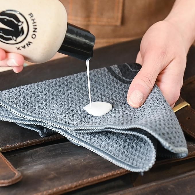 Leather Cleaner (8 oz) - Premium Cleanser for Furniture, Handbags, Shoes, Boot and Car Seat Cleaning - Apply Before Using Oil or Conditioner for Leathers - 100% Natural - Made in the USA