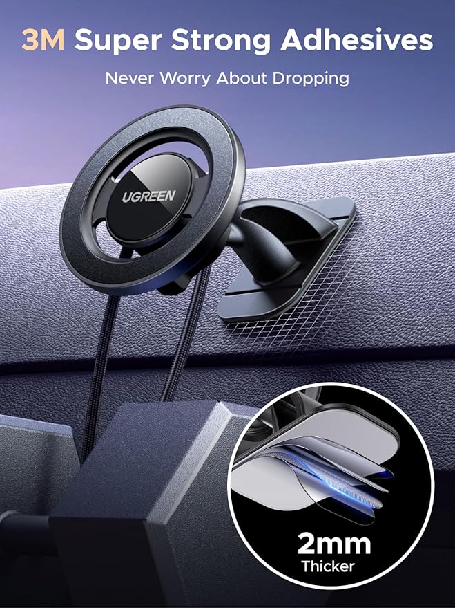 UGREEN Car Phone Mount for Magsafe Magnetic Phone Holder Car Air Vent Dashboard Car Accessories Compatible with iPhone 17 16 15 14 13 12 Pro Max, Strongest Magnet Black