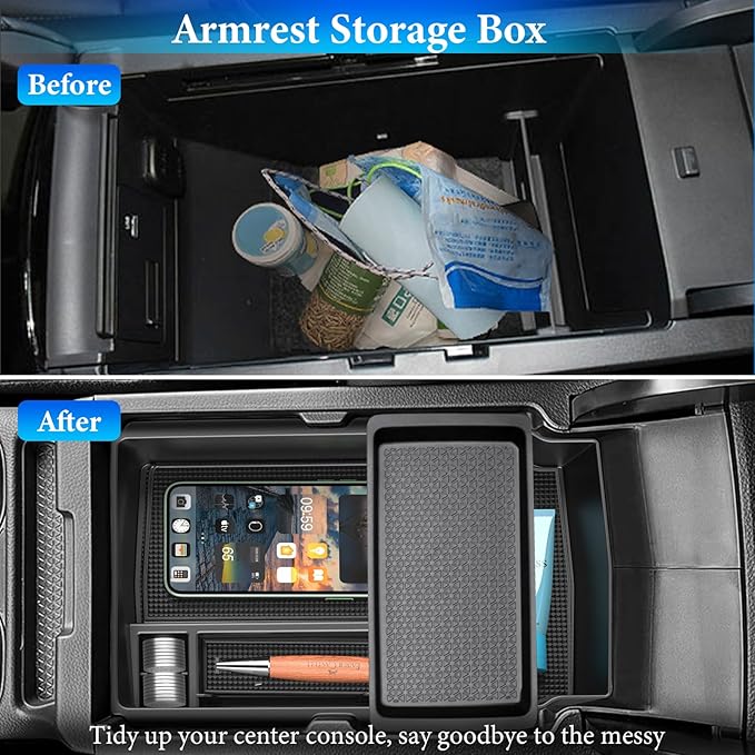 YPHUIKI 3PCS Center Console Organizer Compatible with Honda CRV 2023 2024 2025 2026 Accessories CR-V Hybrid Armrest Organizer Tray Hidden Storage Box ABS Material