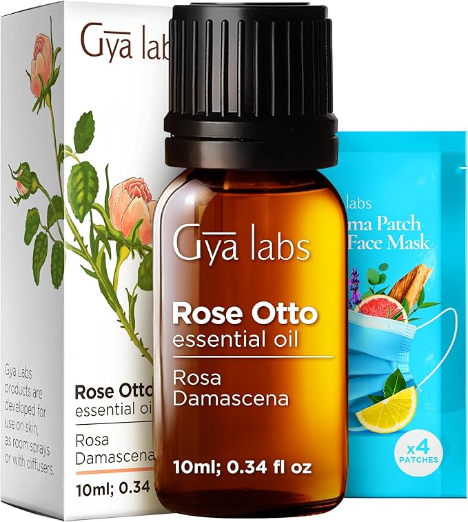 100% Pure Rose Otto Essential Oil - 0.34 Fl Oz - Rose Otto Oil for Hair, Skin, Diffuser, Aromatherapy & DIY Candle Making Scent