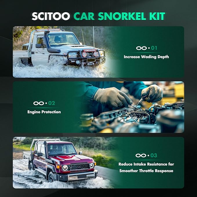 SCITOO 3.5 Inch Car Snorkel Head Pre Cleaner - Universal Sand Cup for Cars, Trucks, SUV, ATV, Jeep, 4X4 Off Road Vehicles | Engine Air Intake Protection