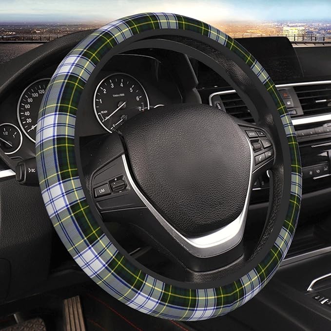 Thickened Elastic Steering Wheel Cover, Gordon Dress Tartan Plaid Ultra, Soft, Breathable, Fit for Cars, SUVs, Trucks, Stylish Comfortable Grip