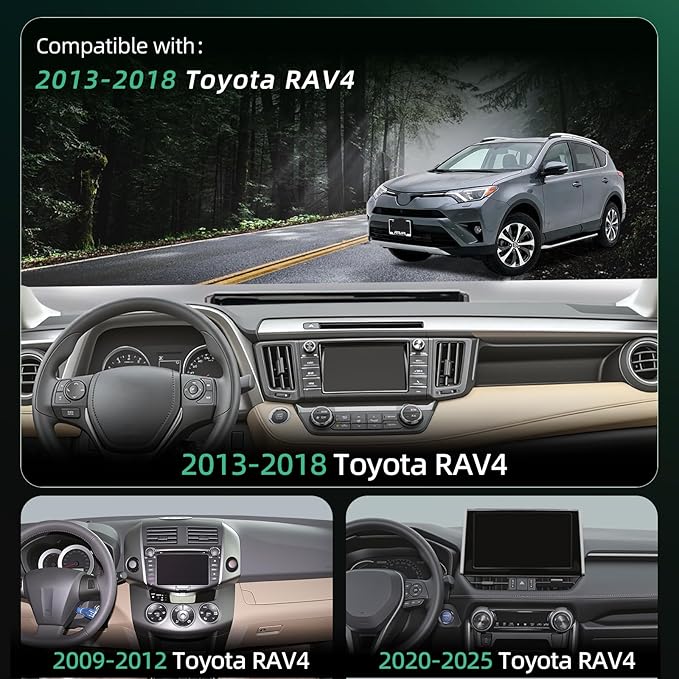 Phone Mount for Toyota RAV4 (2013-2018), 15W Wireless Car Charger, Magnetic Phone Holder, Dashboard Hands Free Mobile Holder, 360° Adjustable, 2014 2015 2016 2017 Rav4 Interior Accessories