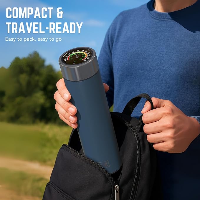DISONCARE Odyssey 60H Insulin Cooler | Holds 3 Pens, Travel Case with Temperature Dial Cover, TSA-Approved Battery-Free Design, QR Medical Tag (Dark Blue)