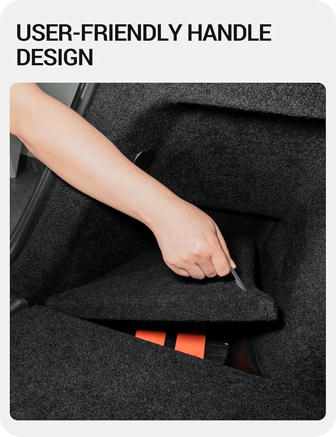 BASENOR 2025 2026 Tesla Model Y Trunk Storage Bins, (Proprietary Design) Trunk Organizer with Carpeted Lid, Rear Trunk Side Storage Box for 5-Seats Model Y Juniper Interior Accessories