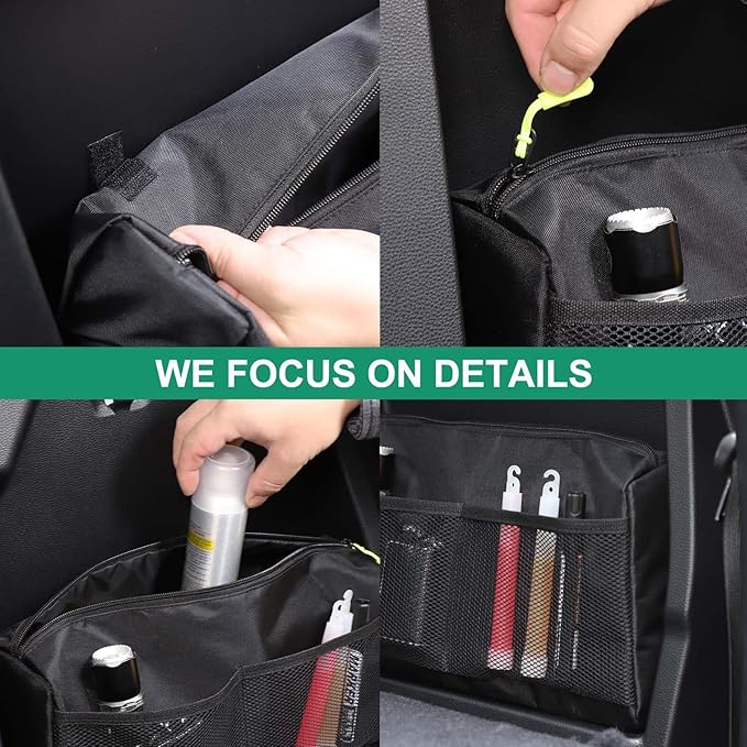 TOYCIDFG Back Seat Storage Bag Compatible with Toyota Tundra 2022-2025, Save Space Multi Function with Strap Car Storage Accessories (Seatback Bag)
