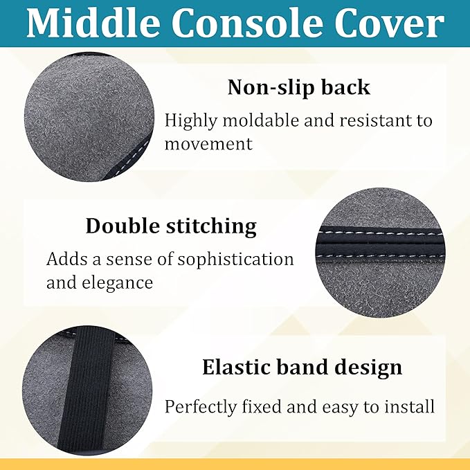 Center Console Cover Compatible with Toyota RAV4 Accessories 2020-2025 and 2021-2025 RAV4 Prime, PU Leather Middle Console Lid Cover, Seat Protector Armrest Cushion Pad (Black with Black Stitches)
