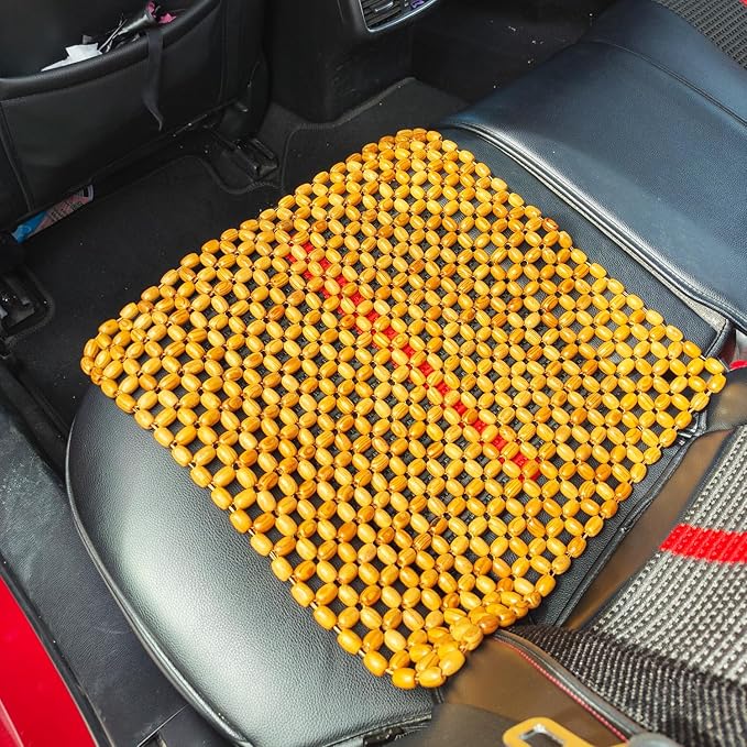 HJJKKH Natural Wood Beaded Seat Mat, Summer Office Chair Seat Cushion, Cooling Breathable Car Seat Cover Cushion for Vehicle Supplies Home Sofa Pads
