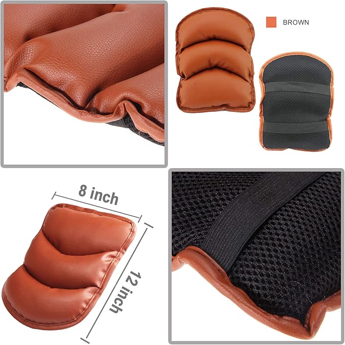 Armrest Cover for Car, PU Leather Auto Center Console Cover, Car Armrest Pad Cushion Seat Box Cover Protector, Universal Fit, Auto Car Interior Accessories for Women Men (Orange)