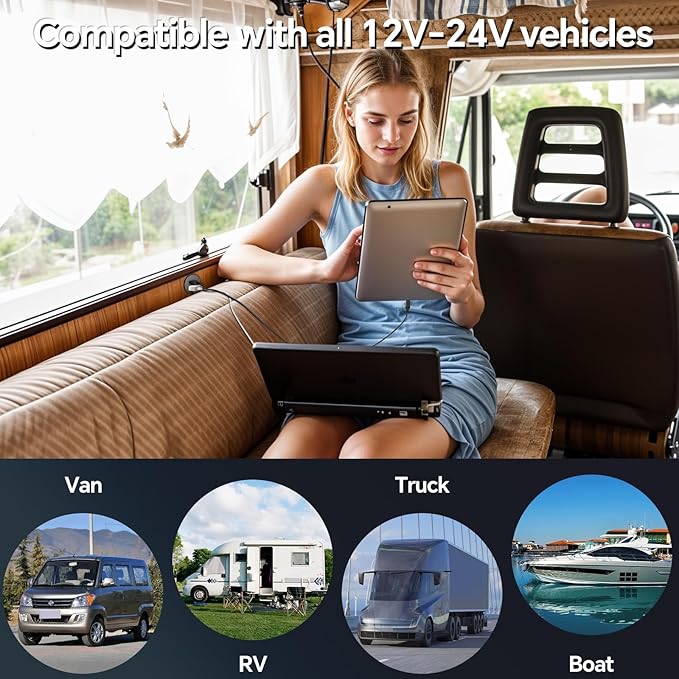 Acegoo RV USB Outlet All-Aluminum Type A + Type C Ports 12V/24V USB Charger, Recessed Mount 24W High-Speed Charging Socket, PD3.0 & QC3.0 Fast Charger for Camper Trailer Van Car Boat Golf Cart