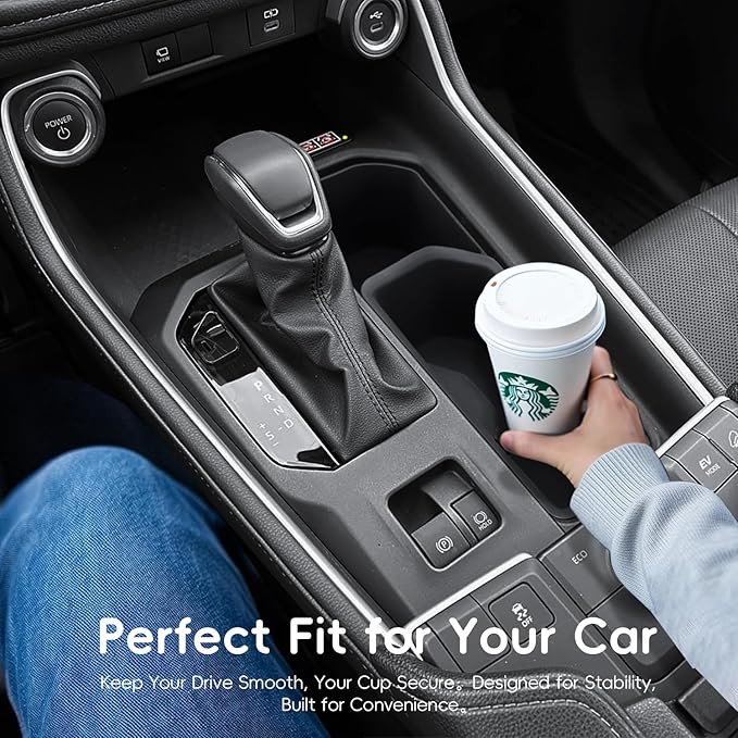 auovo Cup Holder Insert Compatible with 2025 Toyota Grand Highlander Accessories 2024-2026 Grand Highlander Car Front Center Console Silicone Cup Holder Insert