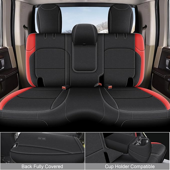 AOMSAZTO Custom Fit Seat Covers for Jeep Wrangler: JL 2018 2019 2020 2021 2022 2023 2024 4-Door Waterproof Leather Car Seats Cover Full Set