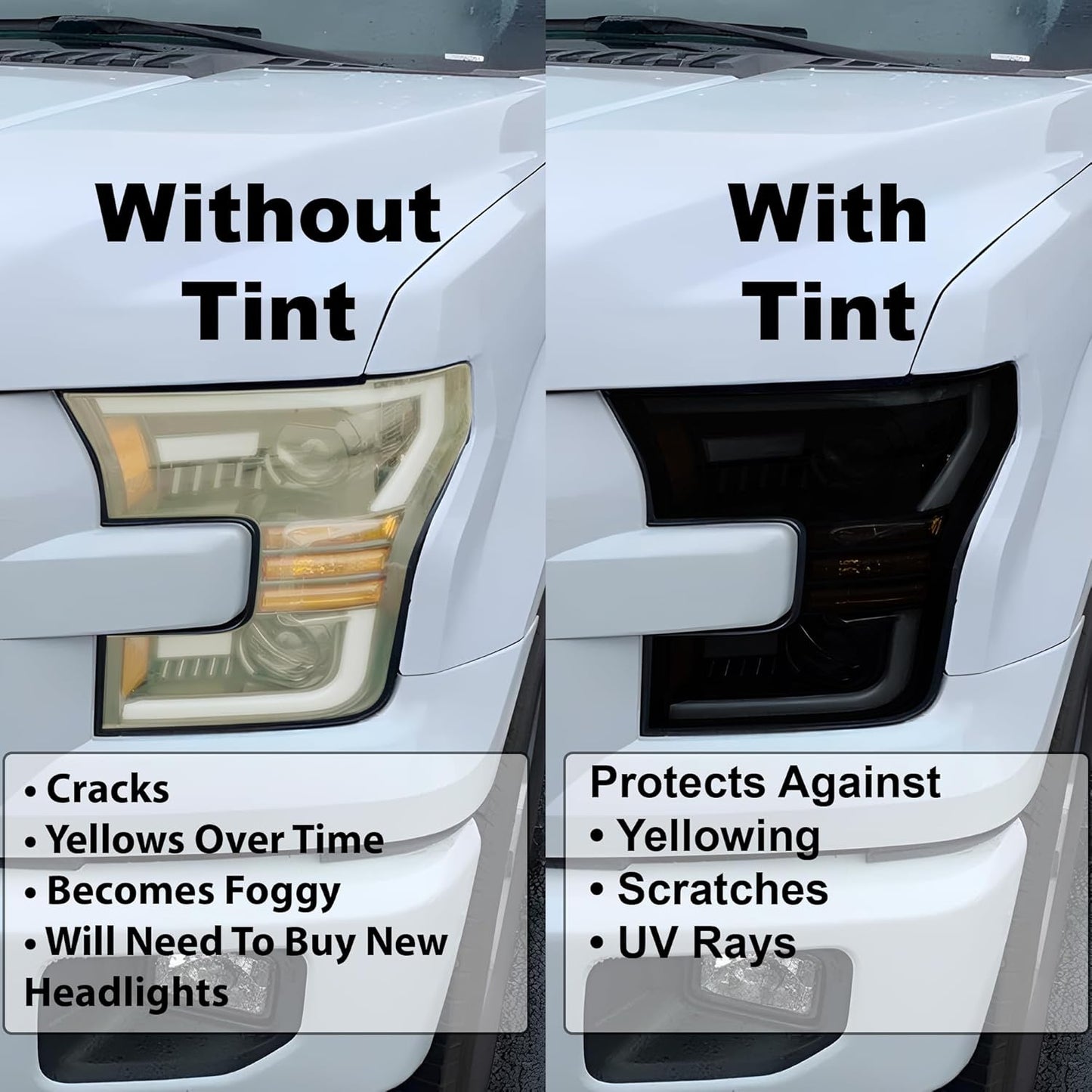 BOGAR TECH DESIGNS Full Headlight Taillight Tint Kit Fits Cadillac Escalade (ESV) 2015-2020, Dark Smoke