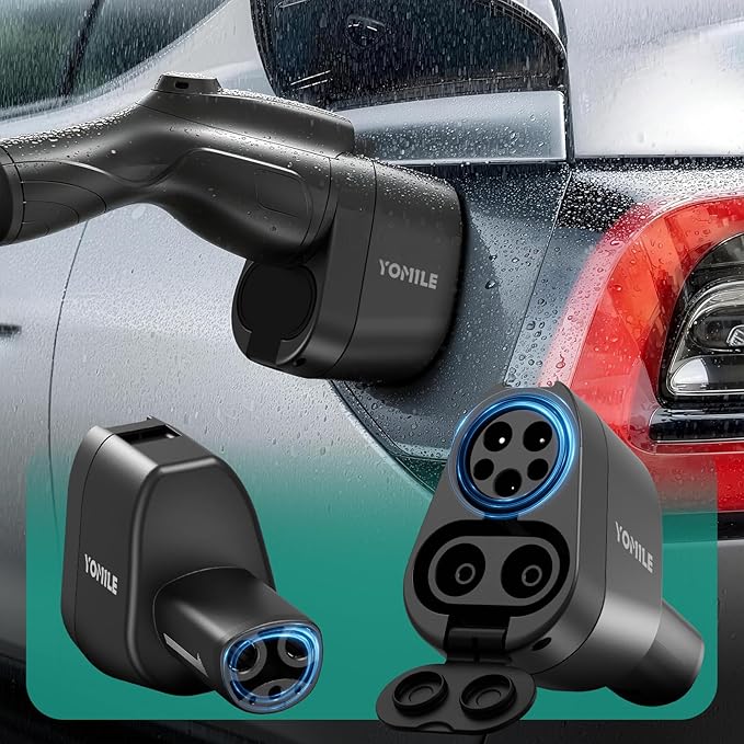Yomile CCS1 and J1772 to Tesla Adapter for Tesla Model 3/S/X/Y/Cybertruck, 250kW SuperFast Charging Adapter for Level 1 2 3 Charging Station with CCS1 DC & J1772 AC Plug