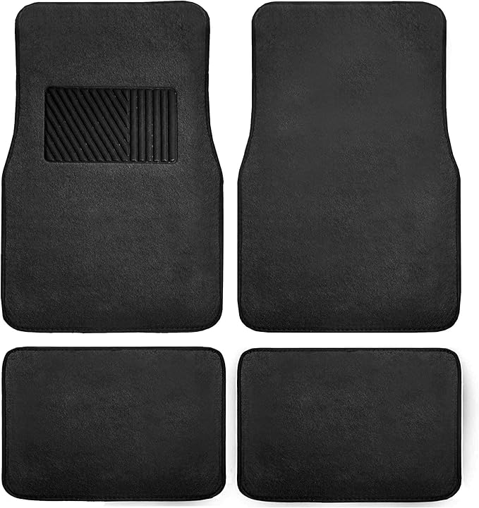FH Group Car Floor Mats - Carpet Floor Mats for Cars, Universal Fit Automotive Floor Mats, All Purpose Car Floor Mats, Carpet Protector Mat for Most Sedan, SUV, Truck Floor Mats Black