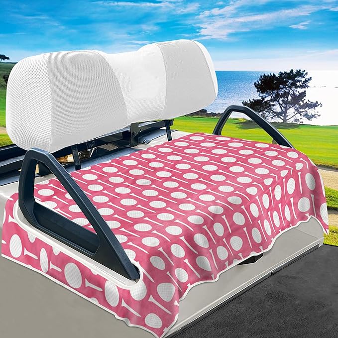 YOKYHOM American Flag Golf Cart Seat Covers for 2/4-Seater, Patriotic USA Seat Towel Blanket Keeps Seats Cool & Clean for Summer, Microfiber Fits EZGO, Club Car, Yamaha, 51"x31"