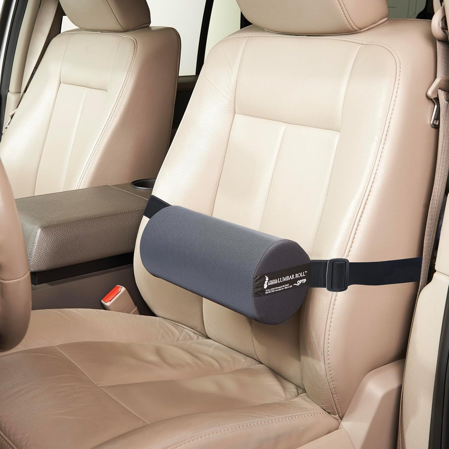 OPTP The Original McKenzie Lumbar Roll – USA-Made Low Back Lumbar Support for Office Chair & Car Seat Back Support Cushion. The Preferred Lumbar Pillow by Physical Therapists - Firm Density
