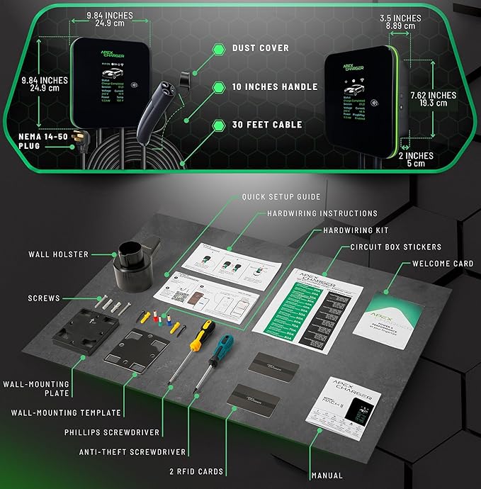 MACH 2. NACS/Tesla Connector. Fast Level 2 EV Charger 48 amp Garage-pro wall-Mount. Electric Vehicle Charging Station 4 Nema 14-50 Outlet & Hardwired. Key Accessories: 30ft Cable, 5-Year Coverage
