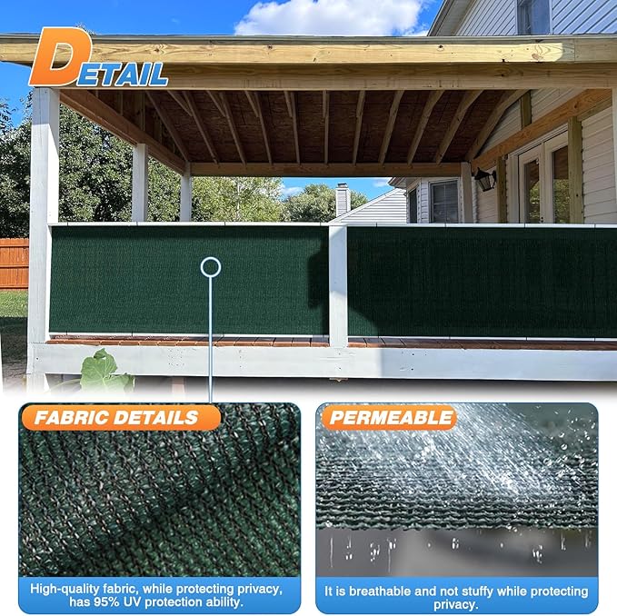 TANG Sun Shade Fabric Roll 8'x6' Shade Cloth for Garden Dark Green HDPE Mesh Shading Pergola Cover Replacement Canopy, 95% Blockage Sunshades for Outdoor Patio Backyard Plant