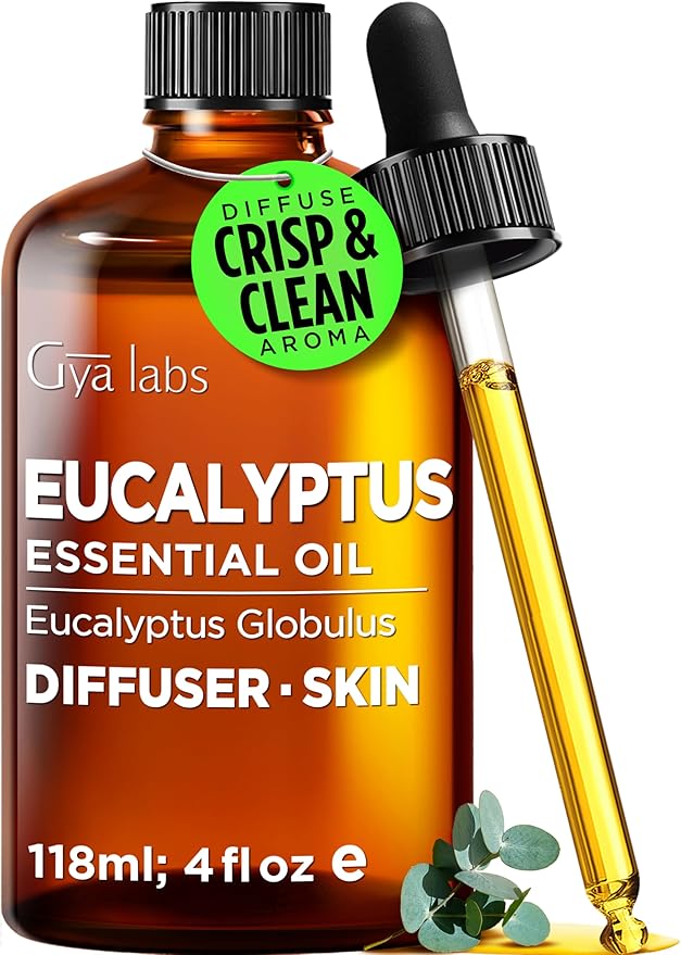 100% Pure Eucalyptus Essential Oil - 4 Fl Oz - Eucalyptus Oil for Hair, Skin, Diffuser, Aromatherapy & DIY Candle Making Scent