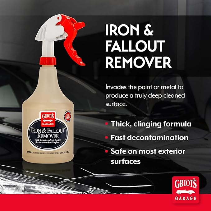 Griot's Garage Iron and Fallout Remover for Car Detailing and Cleaning, Remove Rust, Embedded Debris and Fallout from Multiple Exterior Surfaces 10948, 35oz