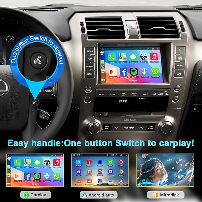 Linux Interface Box Retrofit Kit Decoder for Lexus GX460 2014 2015 2016 2017 2018 2019 2020 Wireless CarPlay Android Auto Adapter Fit for Original Car Radio Upgrade GPS Navigation