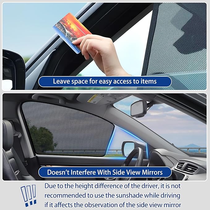 XCBYT Car Window Shades for 2014-2020 Grand Cherokee (Not for Grand Cherokee L) Sun Shade for Car Baby Side Window with Breathable Mesh Blocking 99% UV Glare and Privacy Protection for Safe Driving