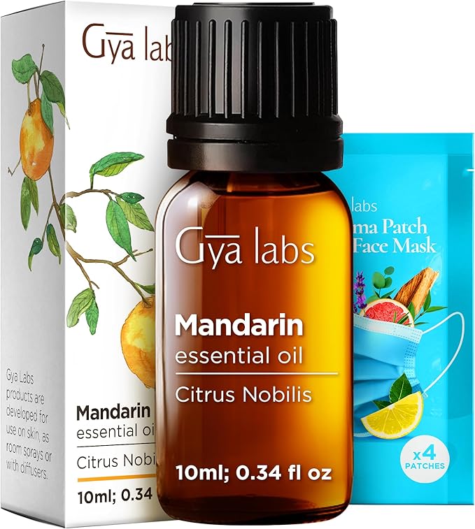 100% Pure Mandarin Essential Oil - 0.34 Fl Oz - Mandarin Oil for Hair, Skin, Diffuser, Aromatherapy & DIY Candle Making Scent
