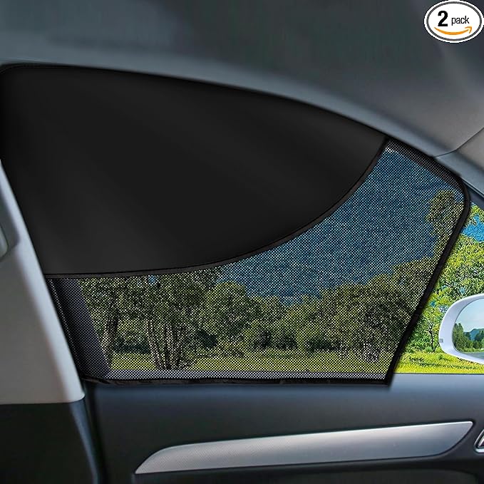 2 PCS Car Window Shades, Magnetic Double Layer Car Side Window Sun Shades with Full Shade/Half Shade, Front Window Covers for Driver,Car Accessories