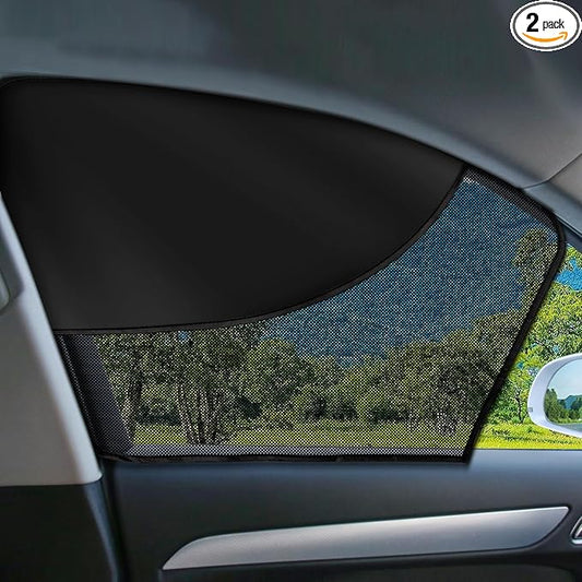 2 PCS Car Window Shades, Magnetic Double Layer Car Side Window Sun Shades with Full Shade/Half Shade, Front Window Covers for Driver,Car Accessories