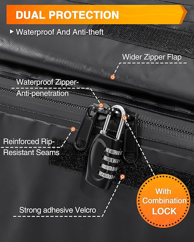 Sailnovo Rooftop Cargo Carrier - 21 Cubic PVC Waterproof Roof Rack Cargo Carrier for Top of Vehicle with/Without Rack, Soft-Shell Car Top Carrier Includes Anti-Slip Mat, Luggage Lock, 6 Door Hooks