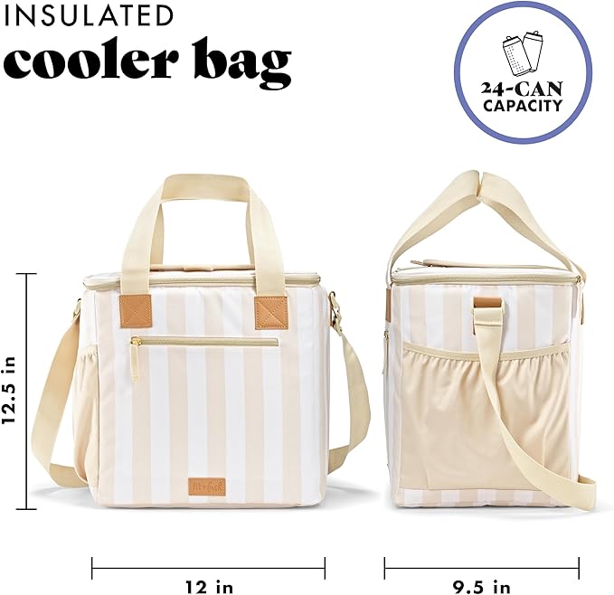 Fit & Fresh, 24-Can Soft Cooler Bag Insulated Leak-Resistant, Portable Soft Cooler, Large Cooler, Soft Sided Cooler Bag, Travel Cooler, Pina Colada