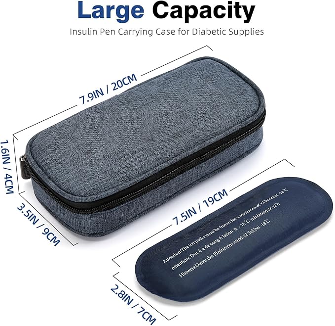 apollo walker Insulin Cooler Travel Case Diabetic Medication Cooler with Ice Packs and Insulation Liner insulin travel case tsa approved