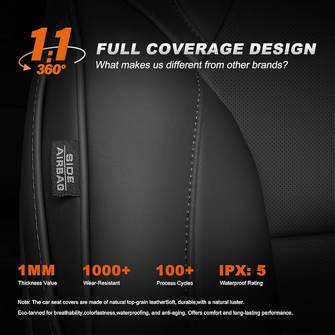 AOMSAZTO Car Seat Cover Fit for Tesla Model 3 2024 2025 (Not for Performance) - Full Set Black Seat Covers(with Armrest Cover)