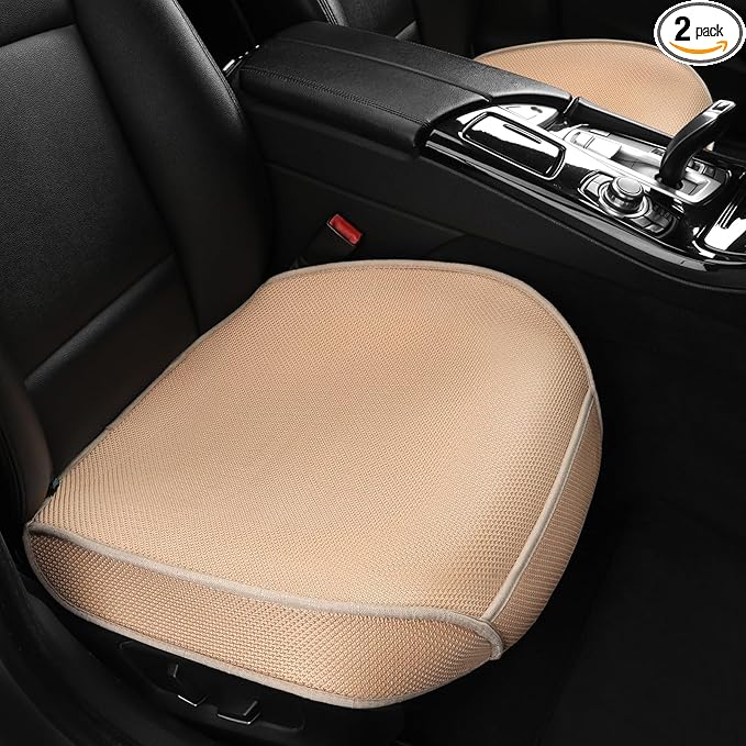 2pcs All-Season Car Seat Wraps Khaki - Breathable Car Seat Covers with Anti Slip Bottom - Durable Auto Seat Cushions Universal Fit for Vehicles Cars SUV Trucks Front Seats